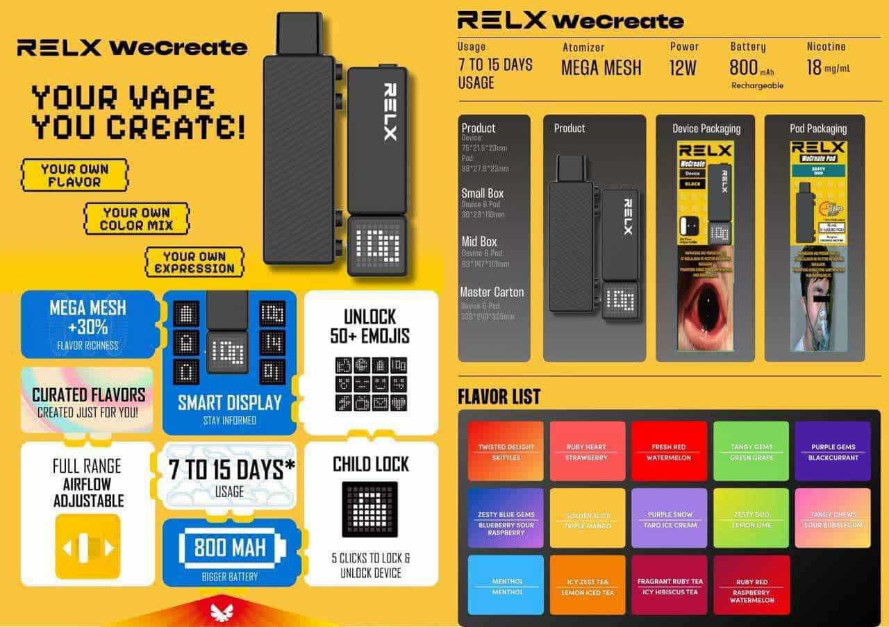 RELX WECREATE PODS DEVICE/BATTERY OX VAPE MAKATI RELX WECREATE PODS DEVICE/BATTERY OX VAPE MAKATI