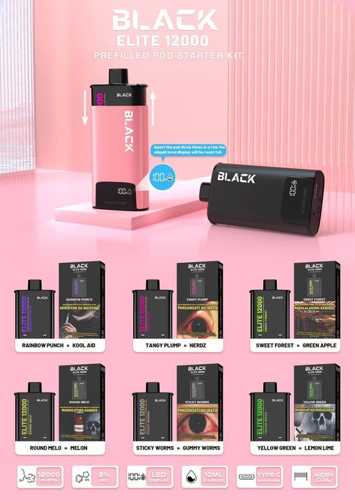 BLACK ELITE POD V2 12K PUFFS – OX VAPE MAKATI