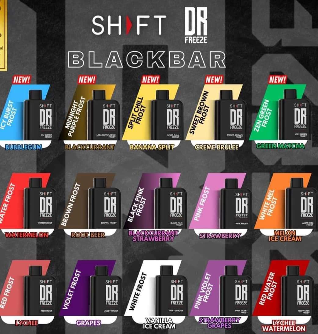 SHIFT DR FREEZE BLACK BAR 9K – OX VAPE MAKATI