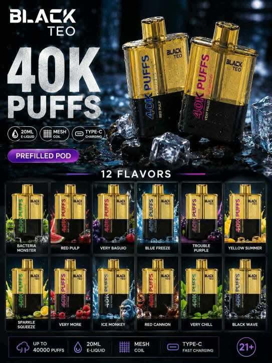 BLACK TEO 40K PUFFS (TRANSPARENT)